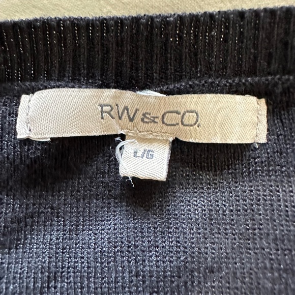 RW&Co black knit cardigan with ruffle L - Picture 4 of 4